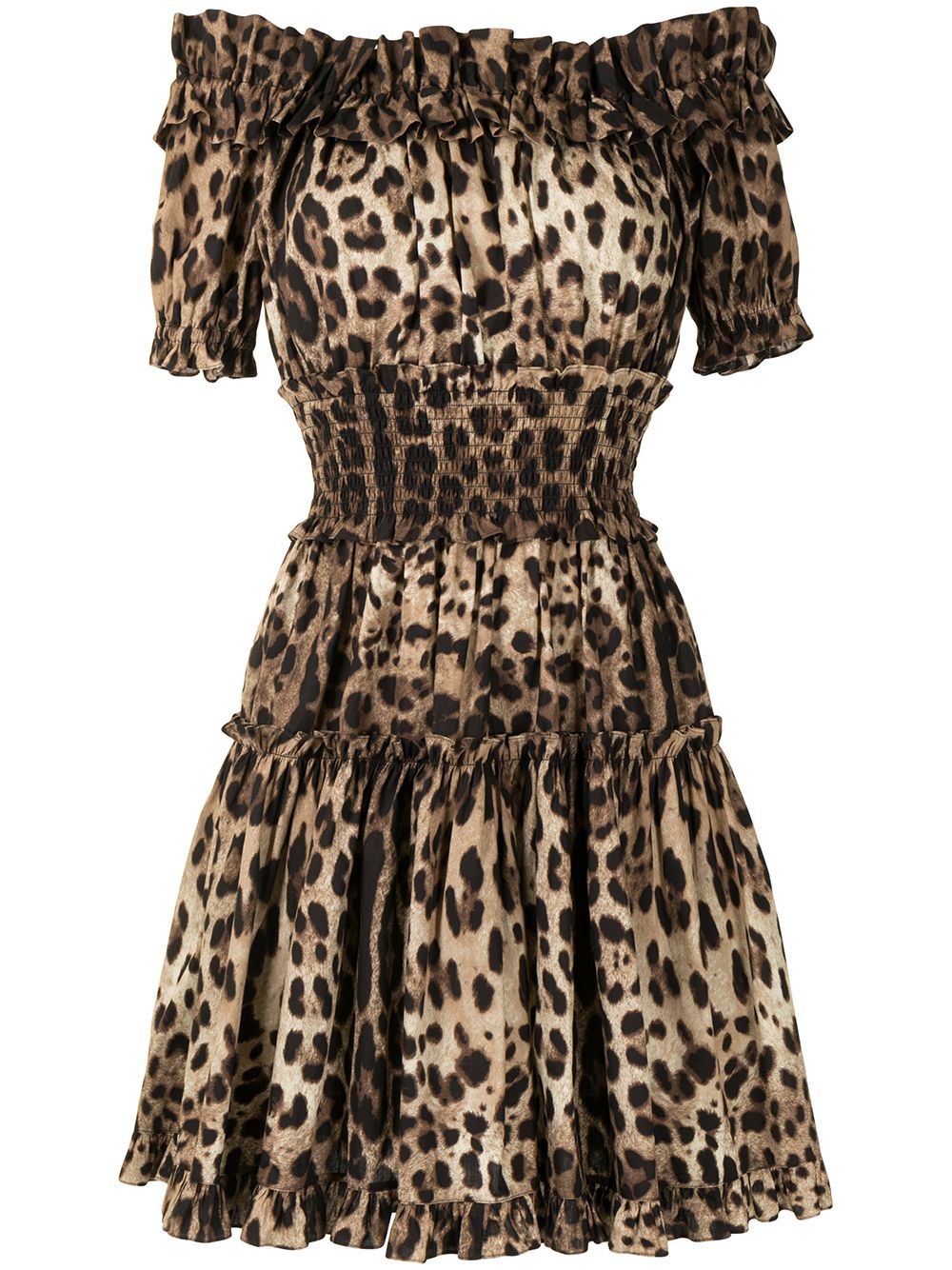 Short leopard-print poplin dress F6A0UT HS5E3HY13M DOLCE & GABBANA