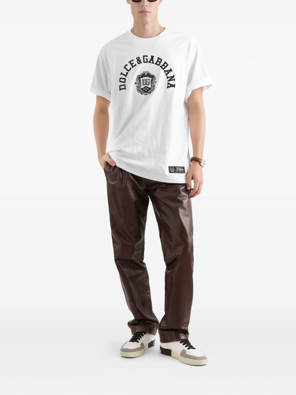 T-shirt with embroidery G8PN9Z G7POPW0800 DOLCE & GABBANA