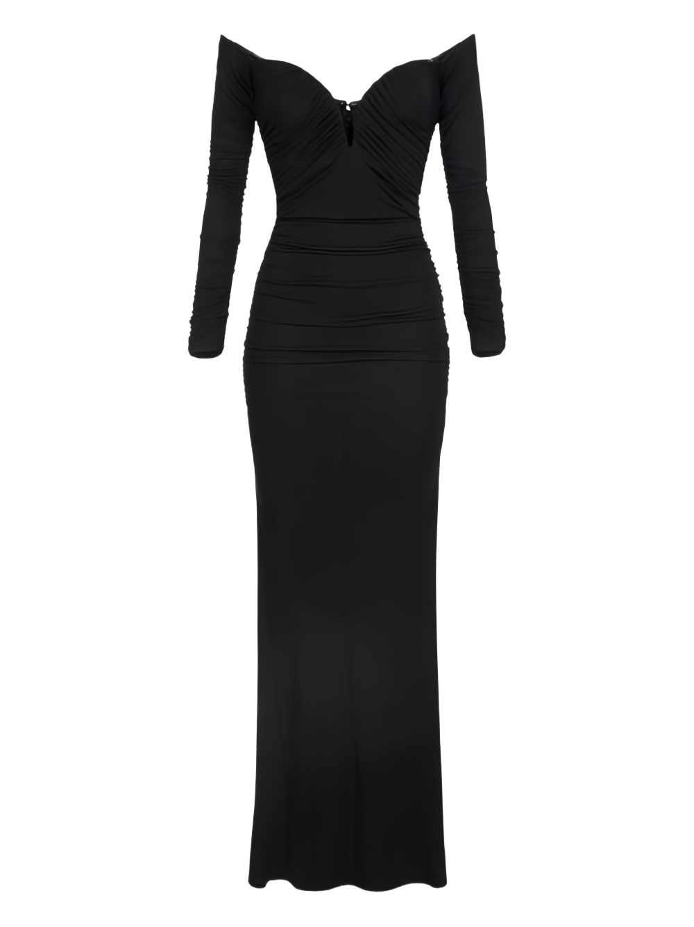 Red Carpet dress in crêpe jersey with drapes ABR1061E2 110 ELISABETTA FRANCHI