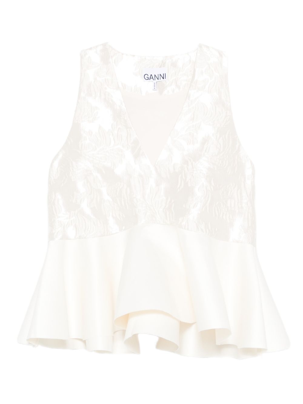 Satin Cloque Peplum Top A1040097 135 GANNI