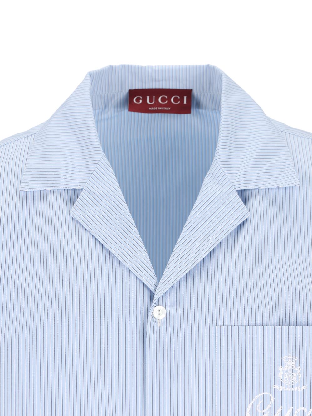 Thin striped cotton poplin bowling shirt 794907 ZAJWW4061 GUCCI