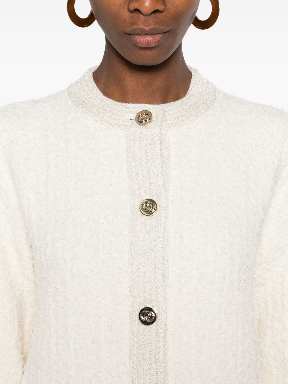 Wool lamé bouclé cardigan 851946 XKFAR9943 GUCCI