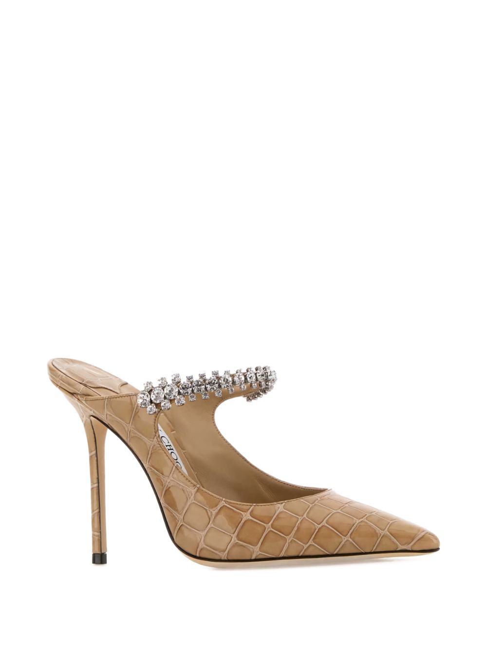 Patent Leather Mules with Crystal Strap BING 100 CBH CHAI JIMMY CHOO