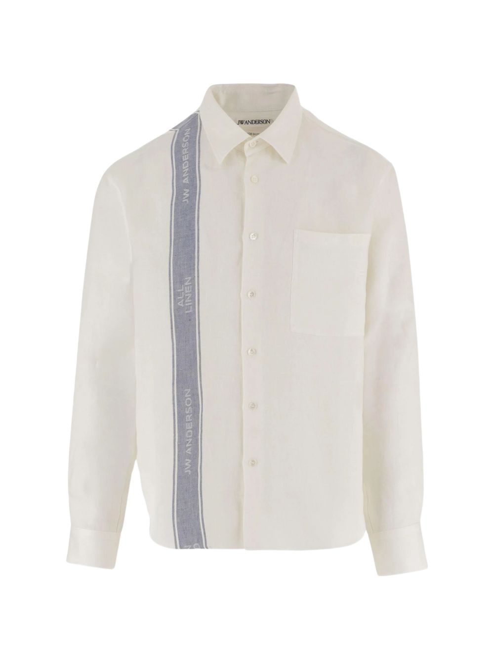 Logo-stripe linen shirt SH0385 PG1898614 JW ANDERSON