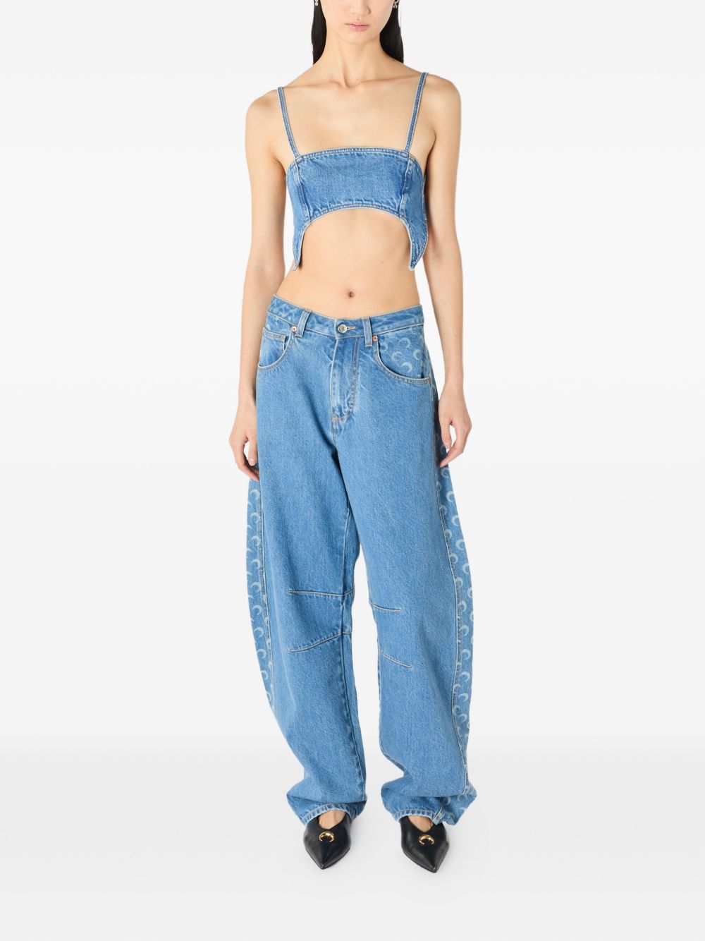 MOON cutout denim top WTO465A CDEN0002BL05 MARINE SERRE