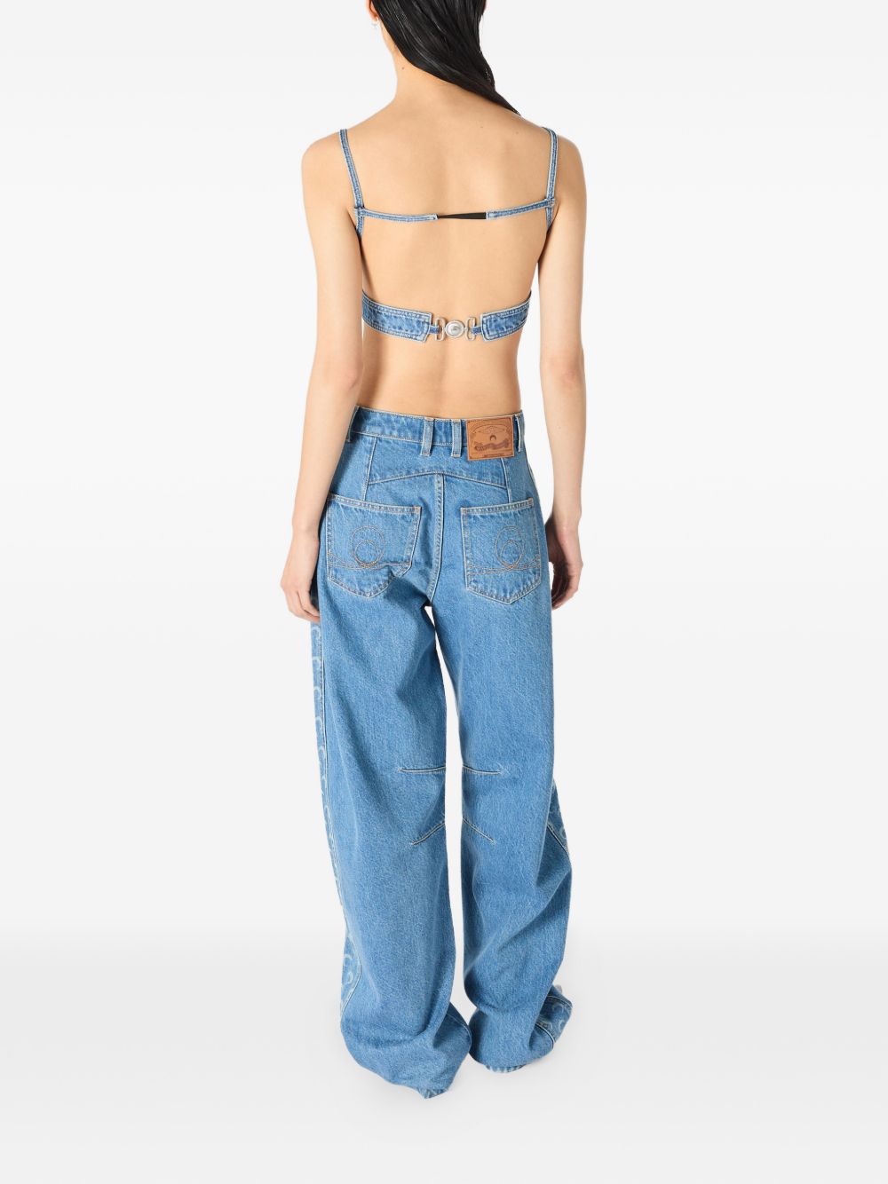 MOON cutout denim top WTO465A CDEN0002BL05 MARINE SERRE
