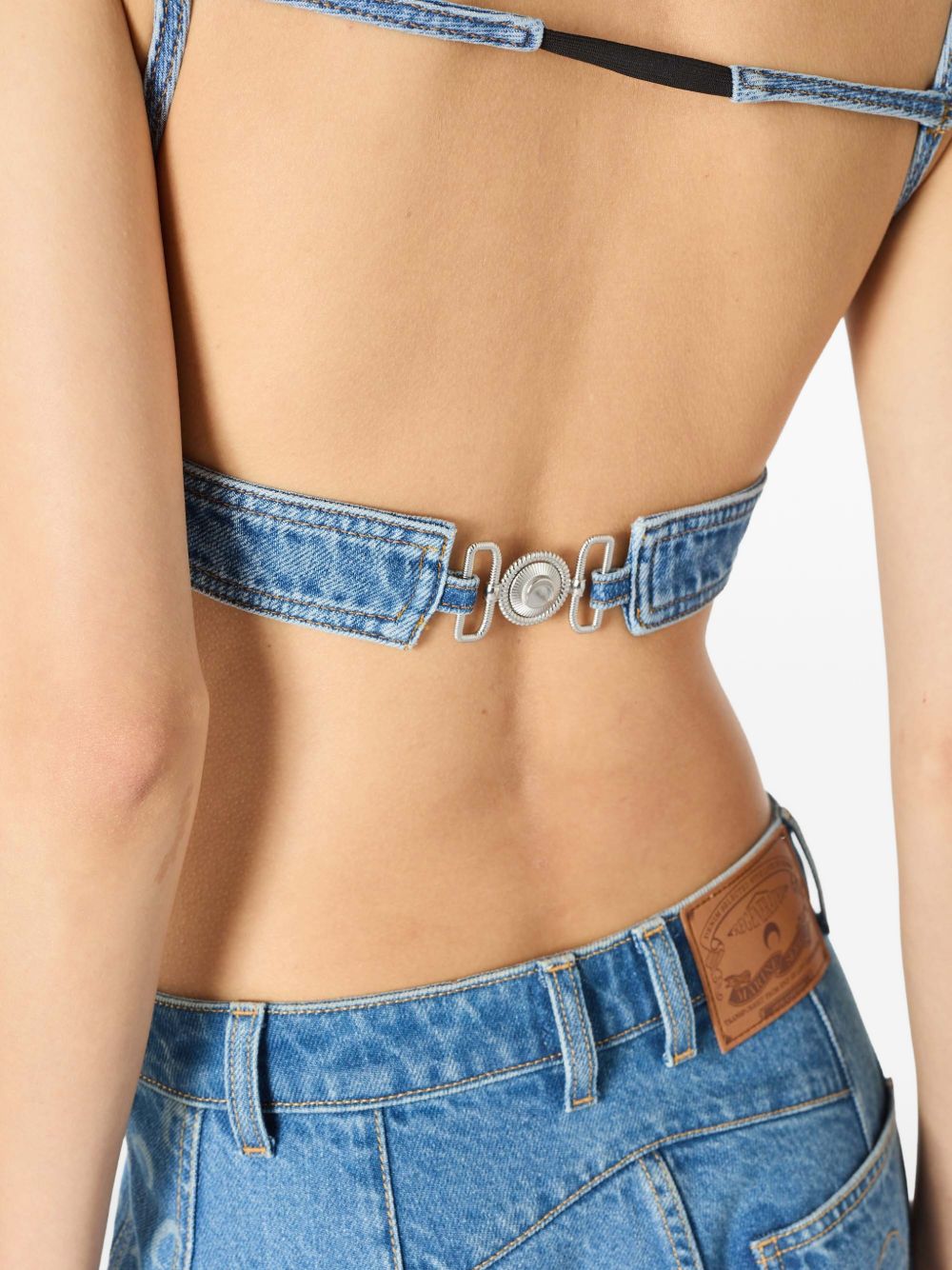 MOON cutout denim top WTO465A CDEN0002BL05 MARINE SERRE