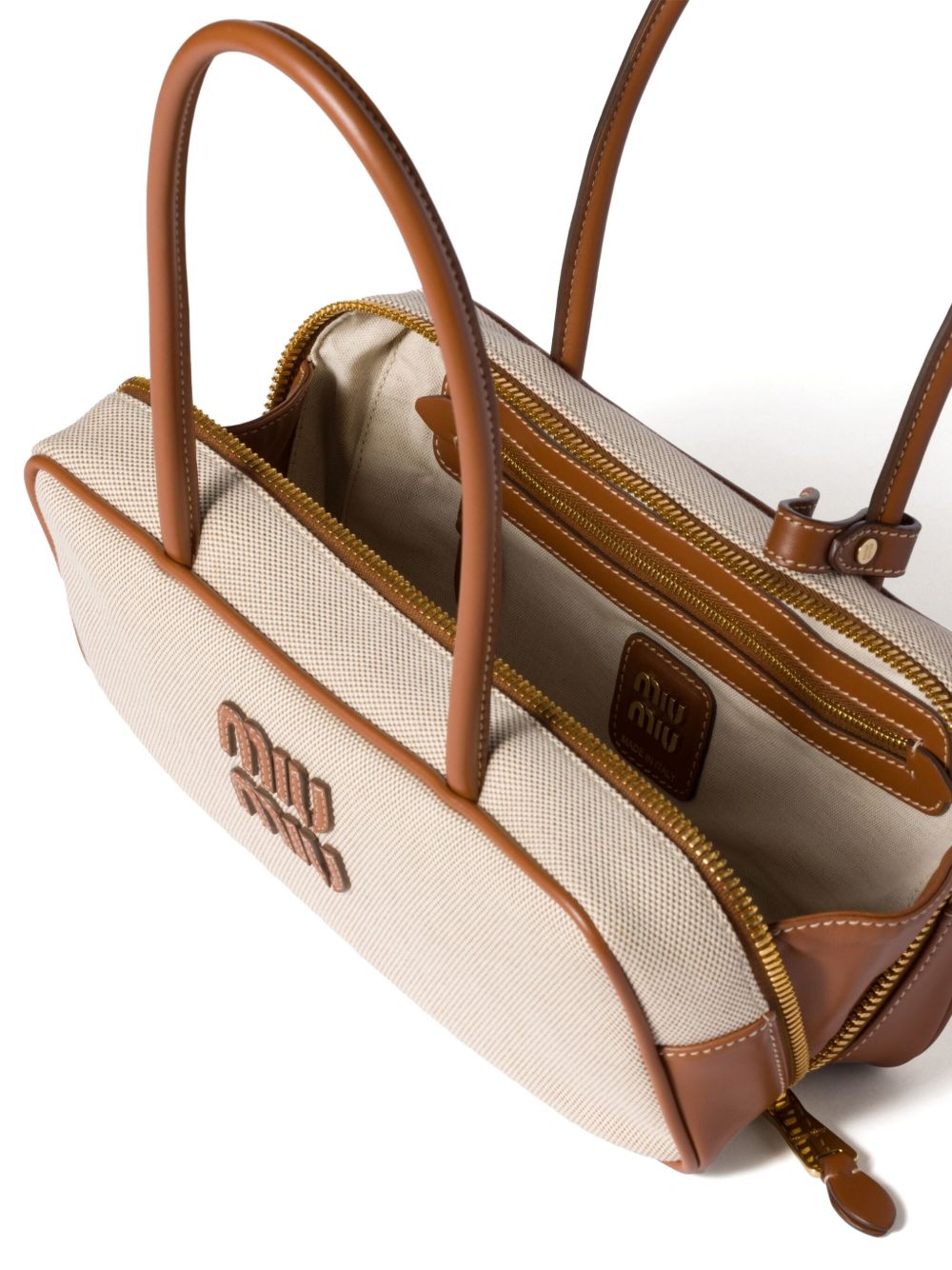 Beau canvas and leather bag 5BB173ACRN V-OWMF062F MIU MIU