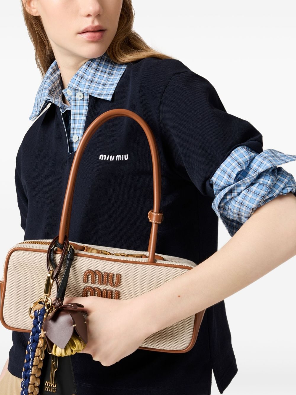 Beau canvas and leather bag 5BB173ACRN V-OWMF062F MIU MIU