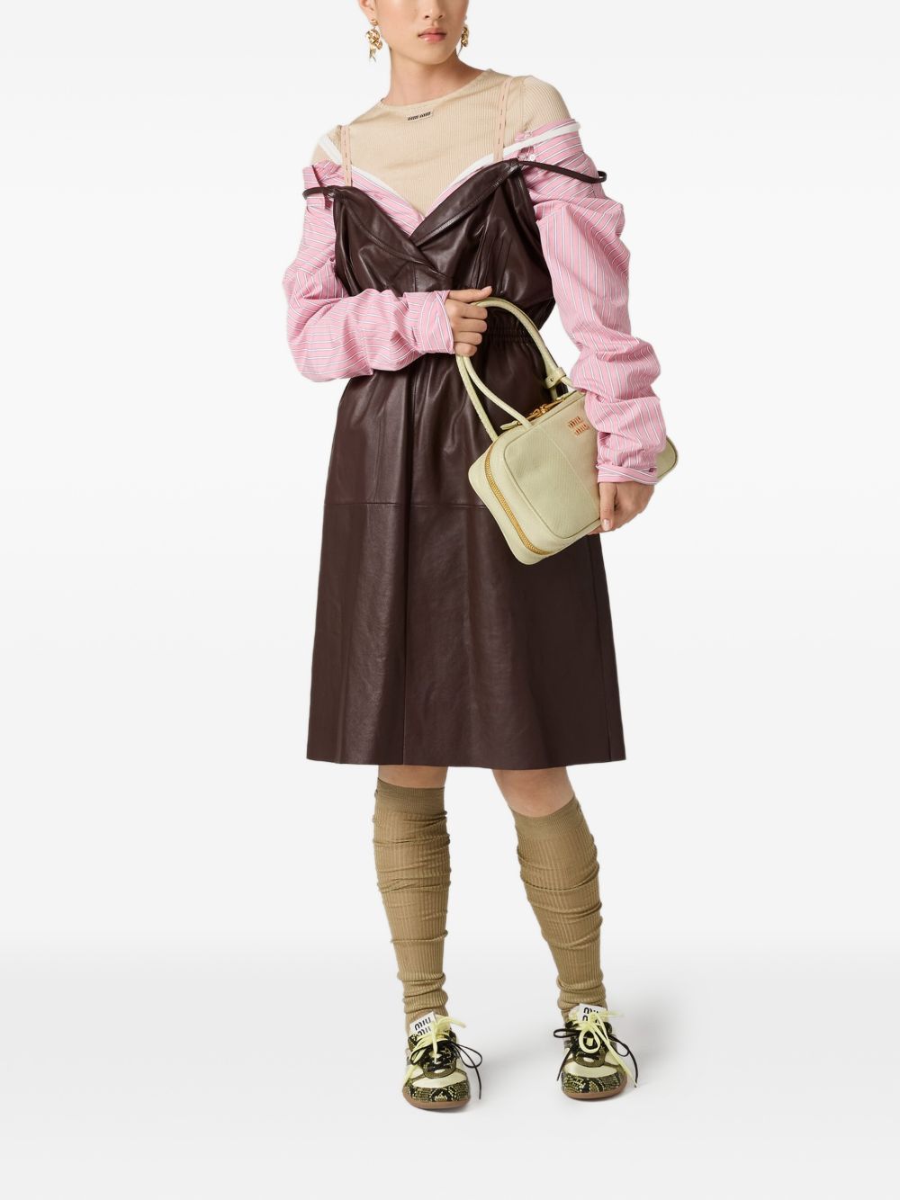 Striped poplin dress MF6125180U S-OOOF0028 MIU MIU