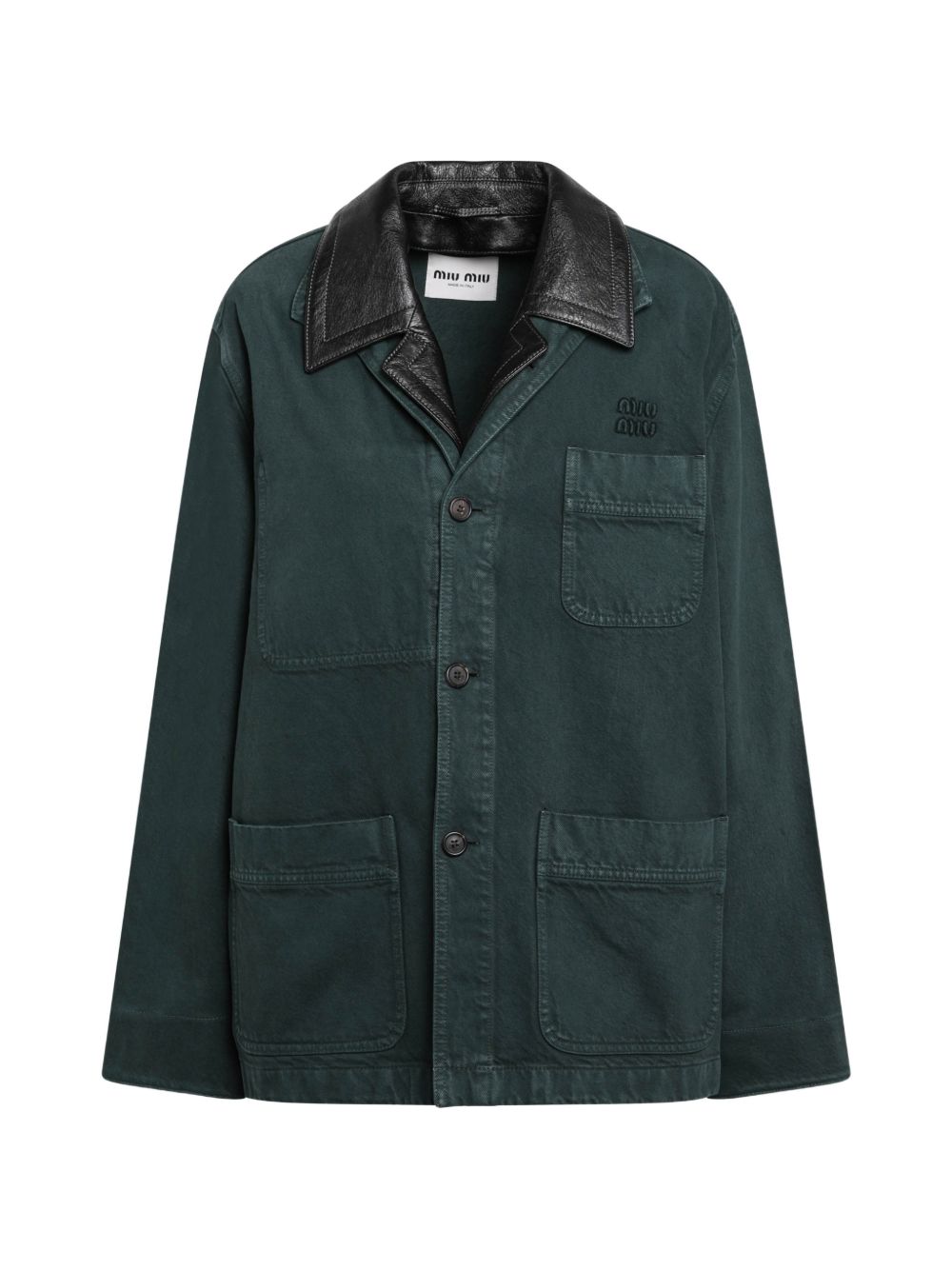 Leather-collar jacket MH205319R2 S OOOF0422 MIU MIU