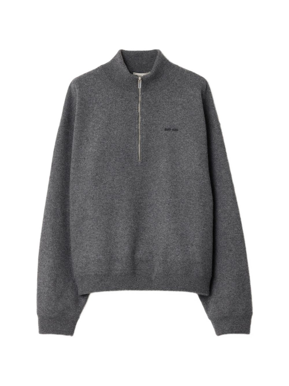Cashmere and jersey zipper sweater MMR46719RO S OOOF0480 MIU MIU