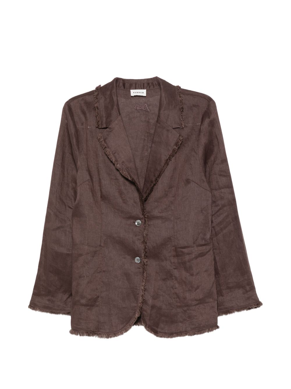 Frayed-edge logo-embroidered jacket D420549 BEACH26086 P.A.R.O.S.H.