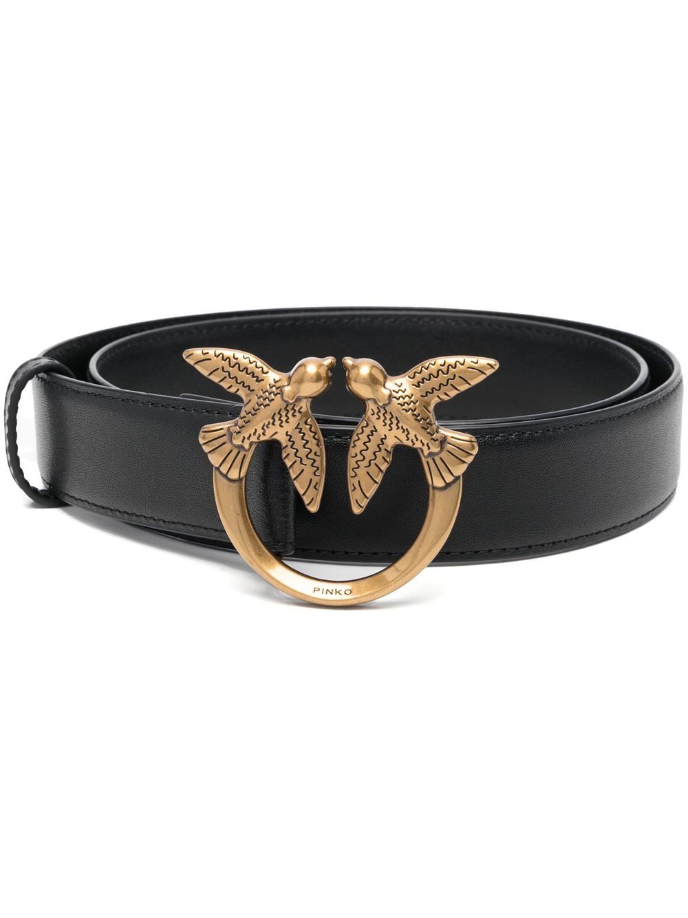 Love Berry logo-plaque leather belt 100125 A0F1Z99Q PINKO
