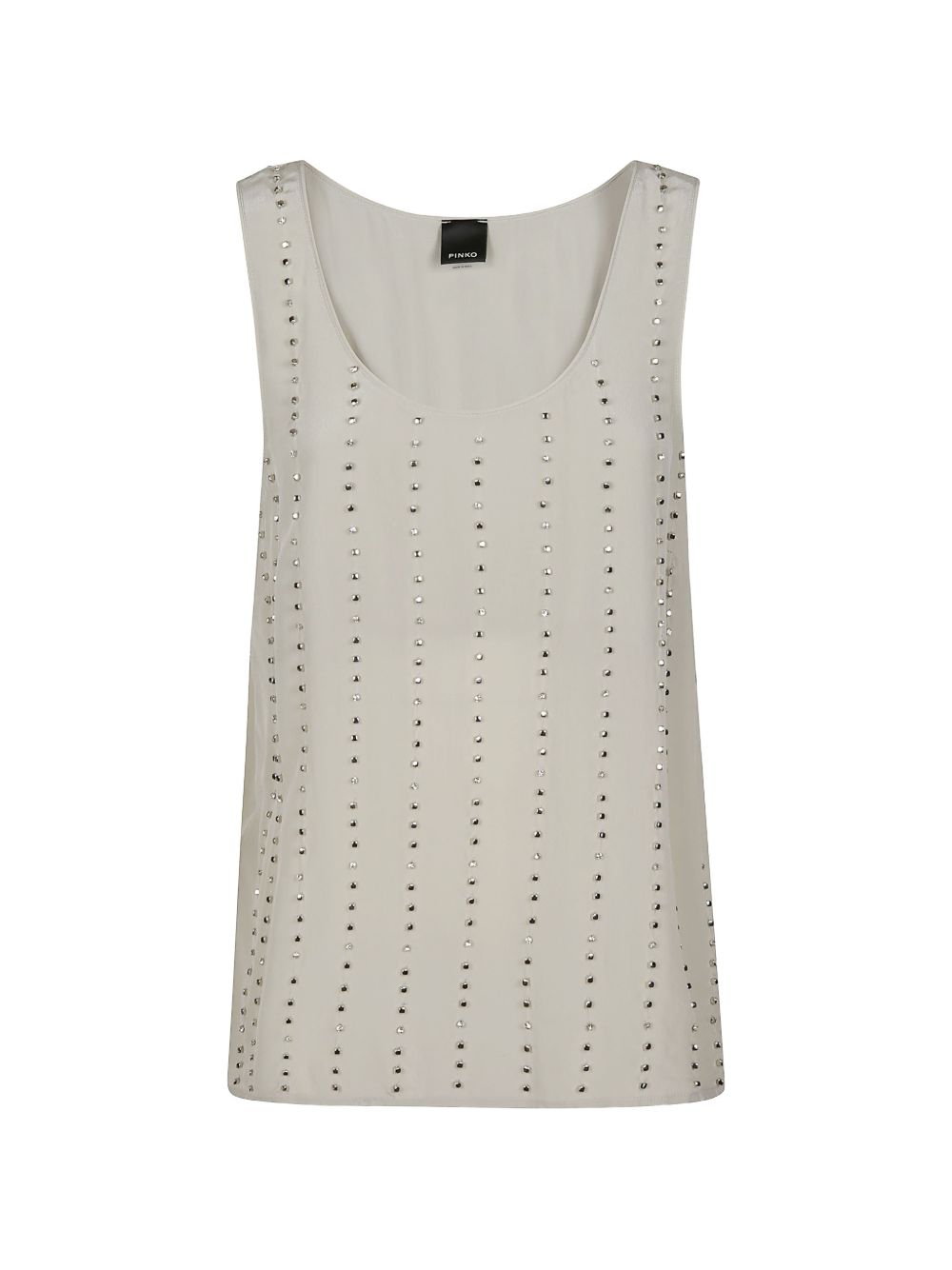 Striped tank top with jewelled detailing 106214 A31FI18 PINKO