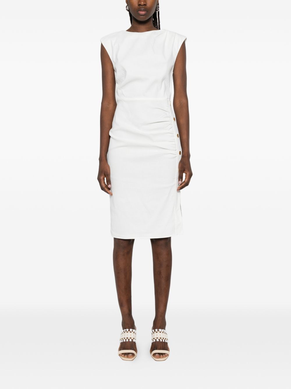 ALISSA button ruched dress 106521 A34IZ05 PINKO