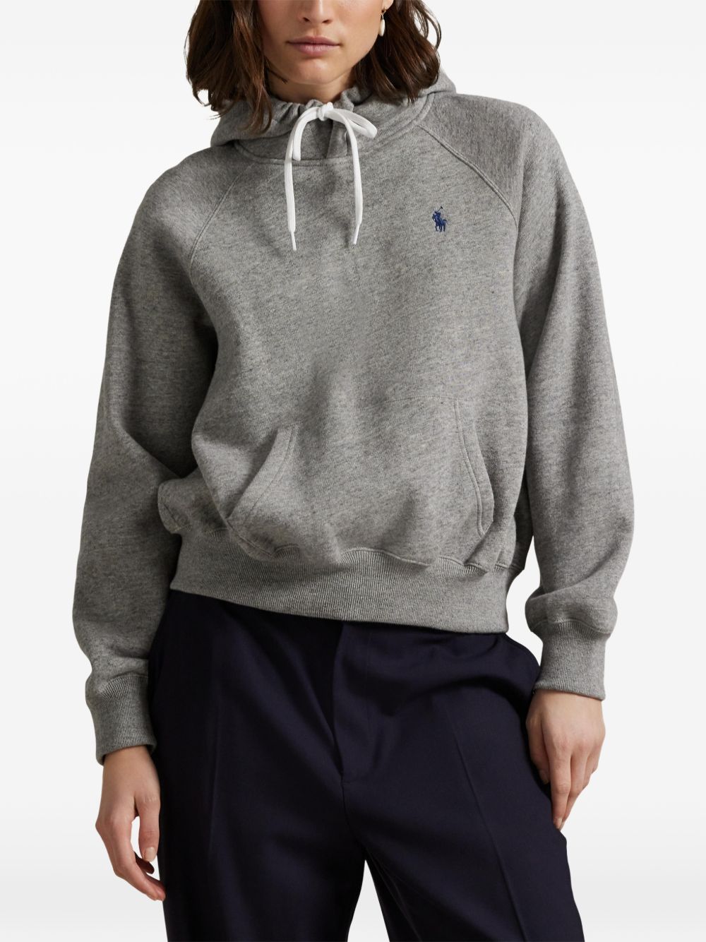 Shrunken fit fleece hoodie 211971698004 DARK VINTAGE HEATHER POLO RALPH LAUREN