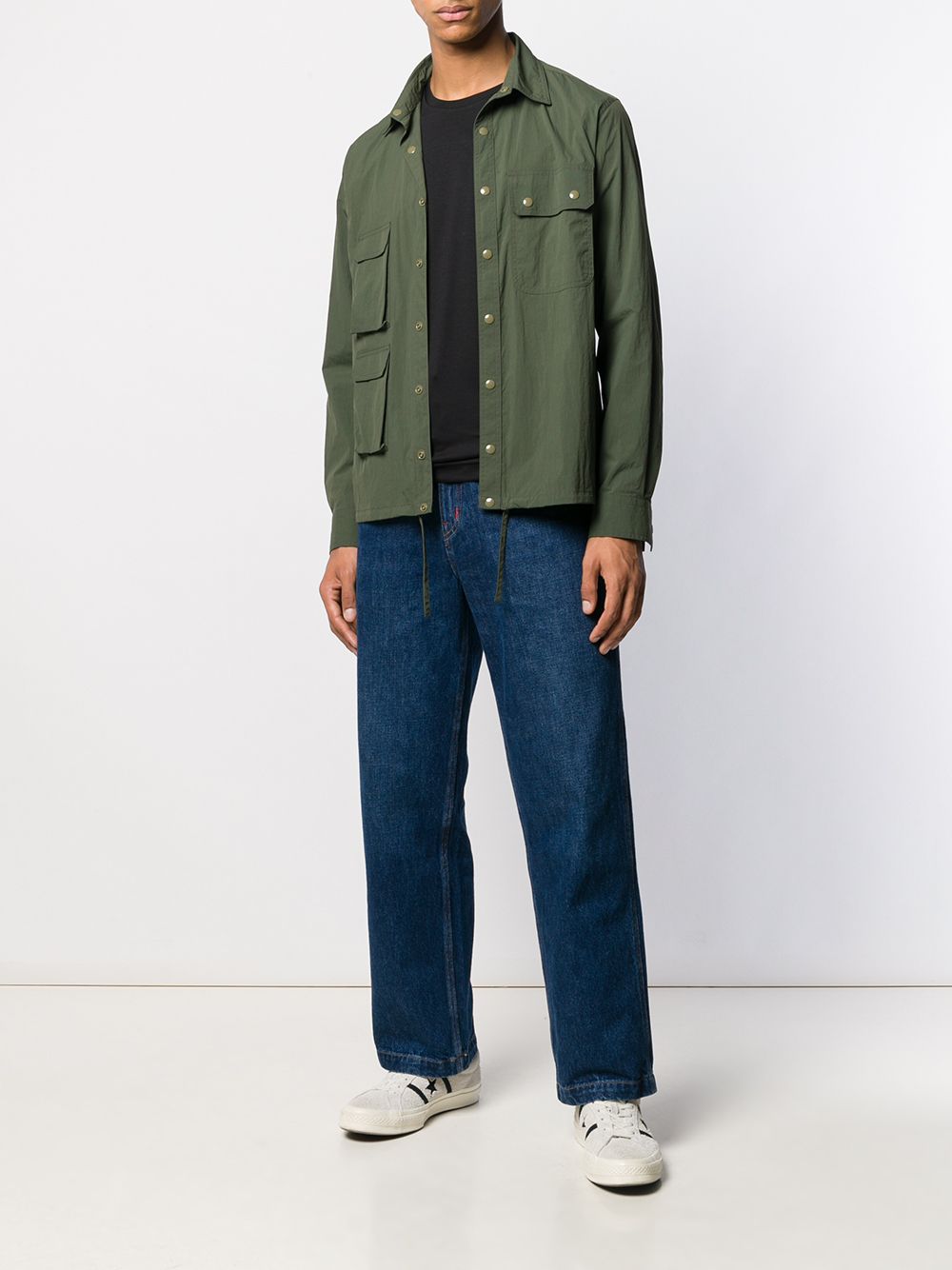logo-embroidered long-sleeve shirt 710760121001 BLACK POLO RALPH LAUREN
