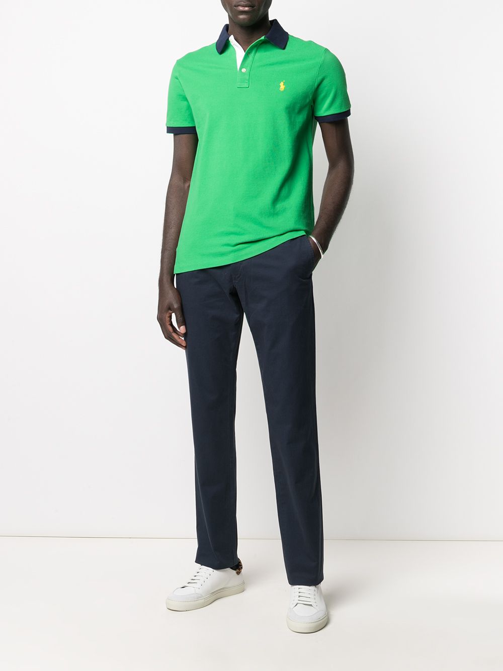 logo-patch straight-leg trousers 710778778002 INK POLO RALPH LAUREN