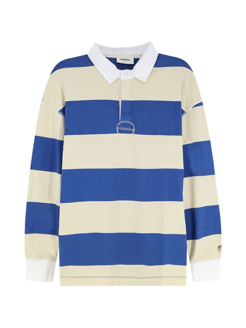 Striped long-sleeve polo shirt H18002020S2615078 LEMON/AZURE POMPEII