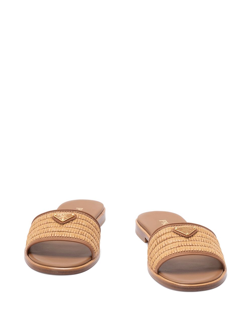 Leather slides with crochet details 1XX7582ACS F-B010F0002 PRADA