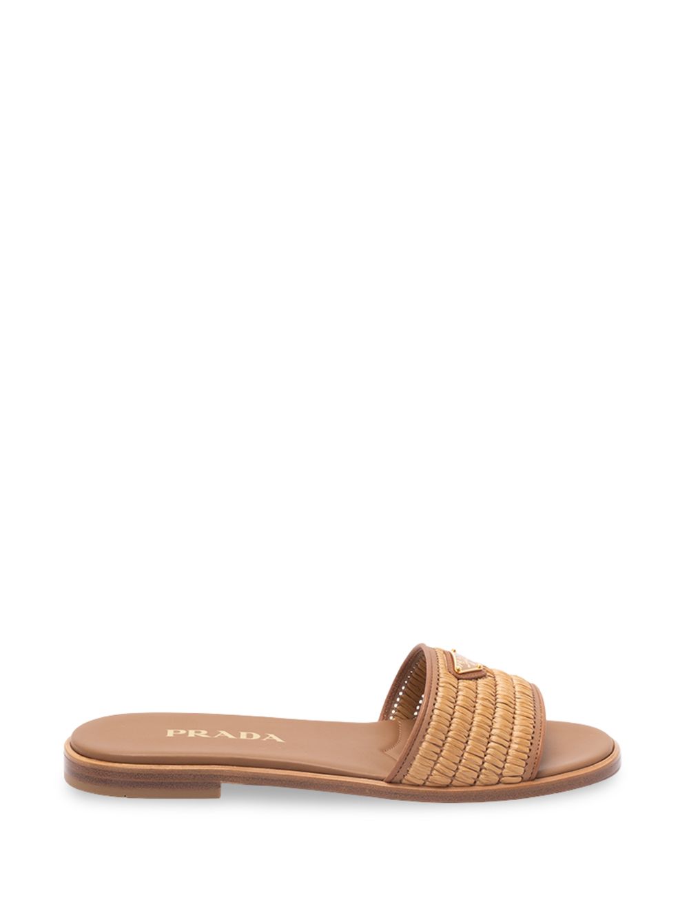 Leather slides with crochet details 1XX7582ACS F-B010F0002 PRADA