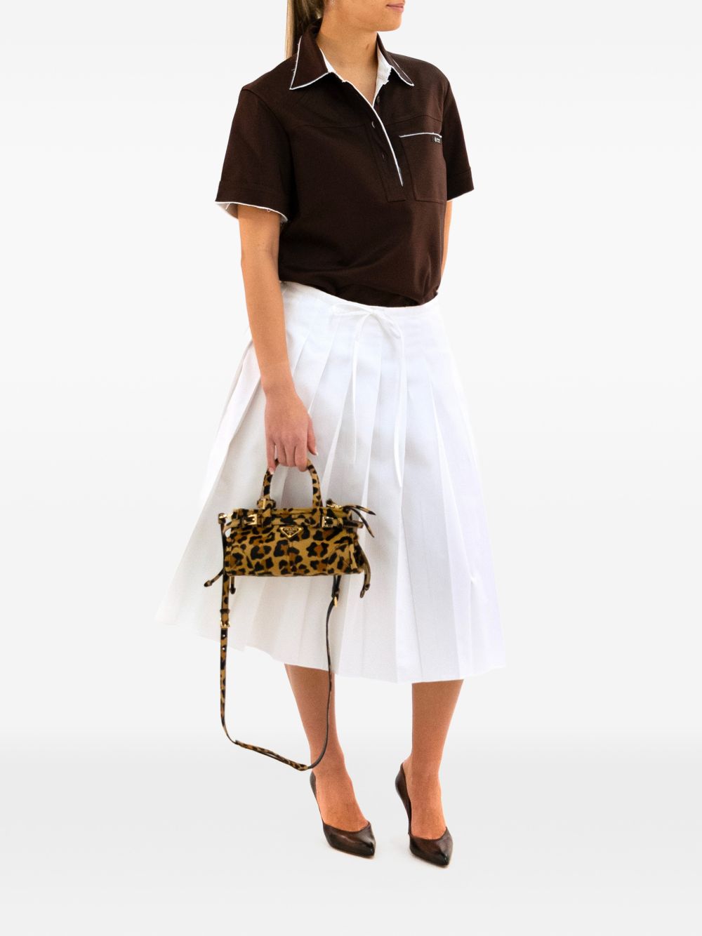 Pleated Midi Skirt P145VX187P S-OOOF0009 PRADA