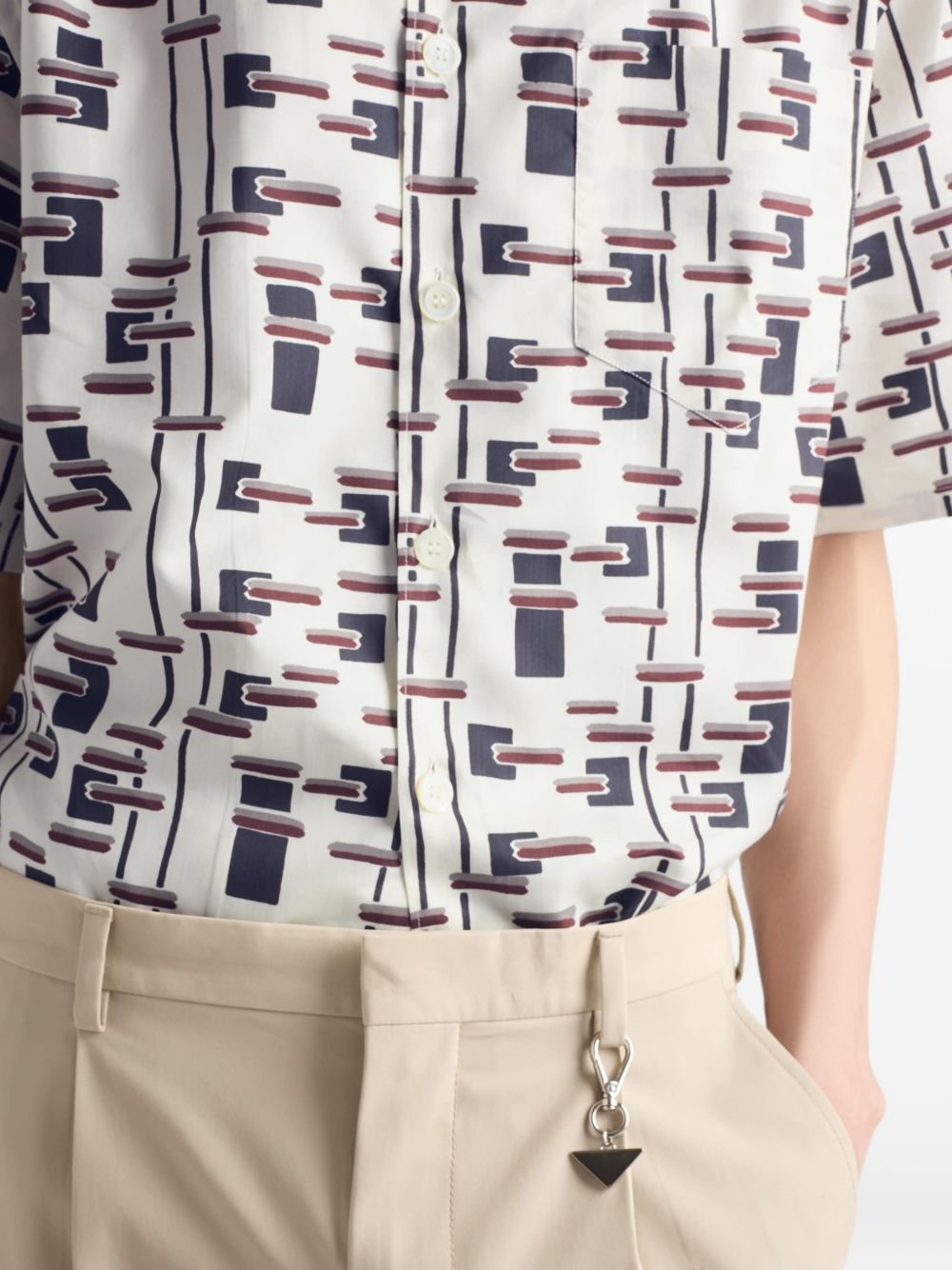 Printed cotton blend shirt UCS41419GW S-UMOF0S8V PRADA