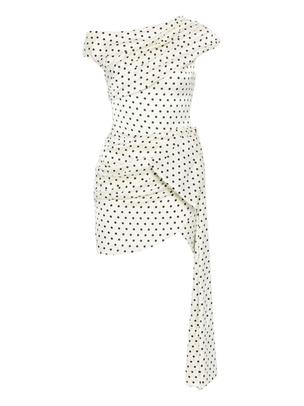 Satin tie side mini dress 002S CREAM SELF-PORTRAIT