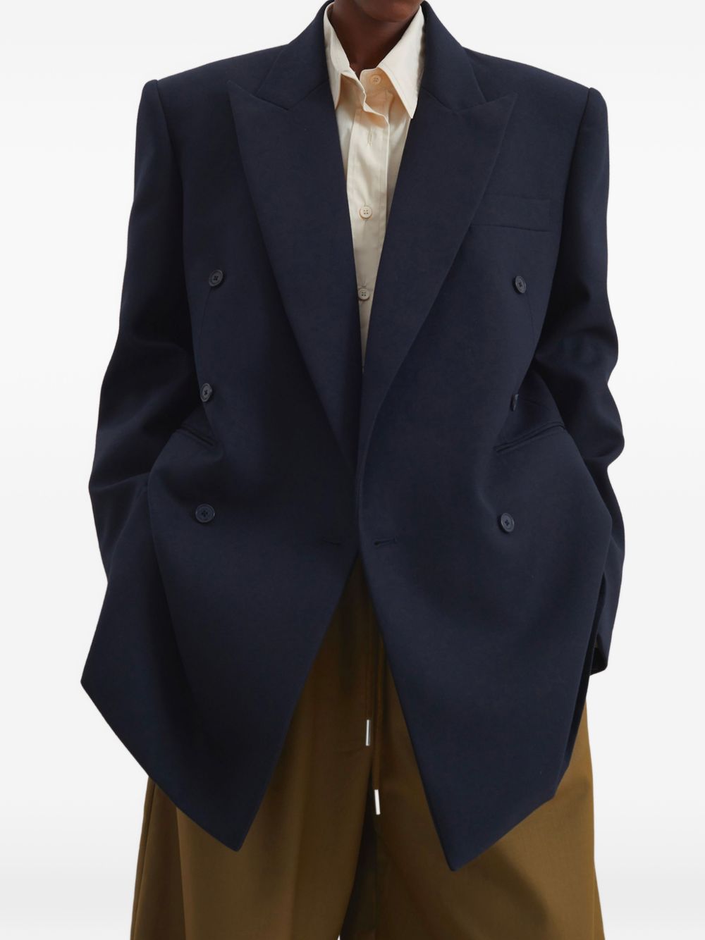 Double-breasted blazer BLFS21980312 DARK NAVY THE FRANKIE SHOP