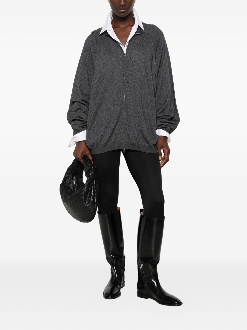 BAXE knit track jacket CAFS21825107 DARKGREY MELANGE THE FRANKIE SHOP