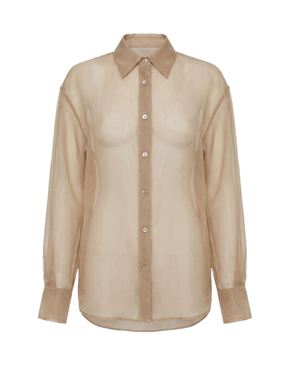 Peri sheer button-up shirt CHFS142462570 DESERT SAND THE FRANKIE SHOP