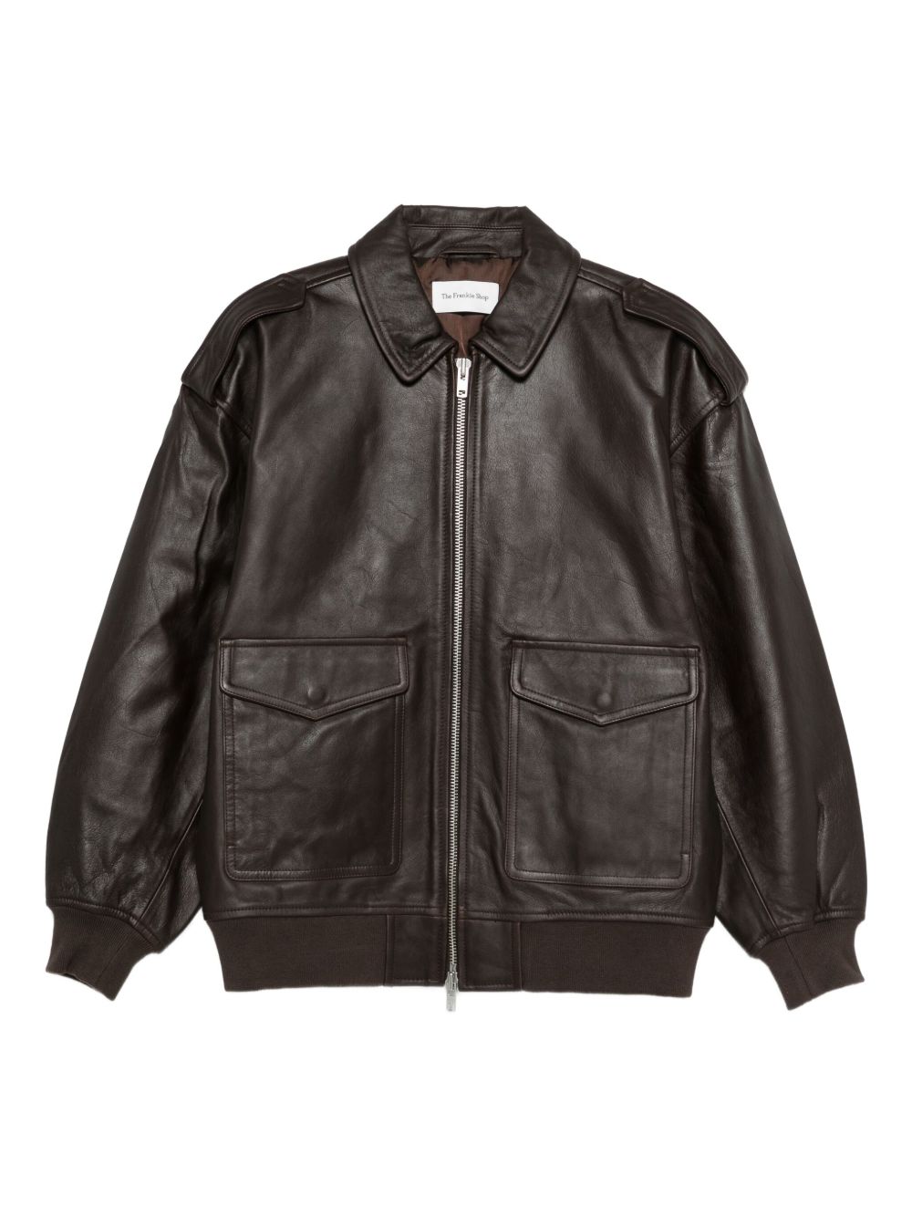 Viper Leather Jacket JAFS18397200 BROWN THE FRANKIE SHOP
