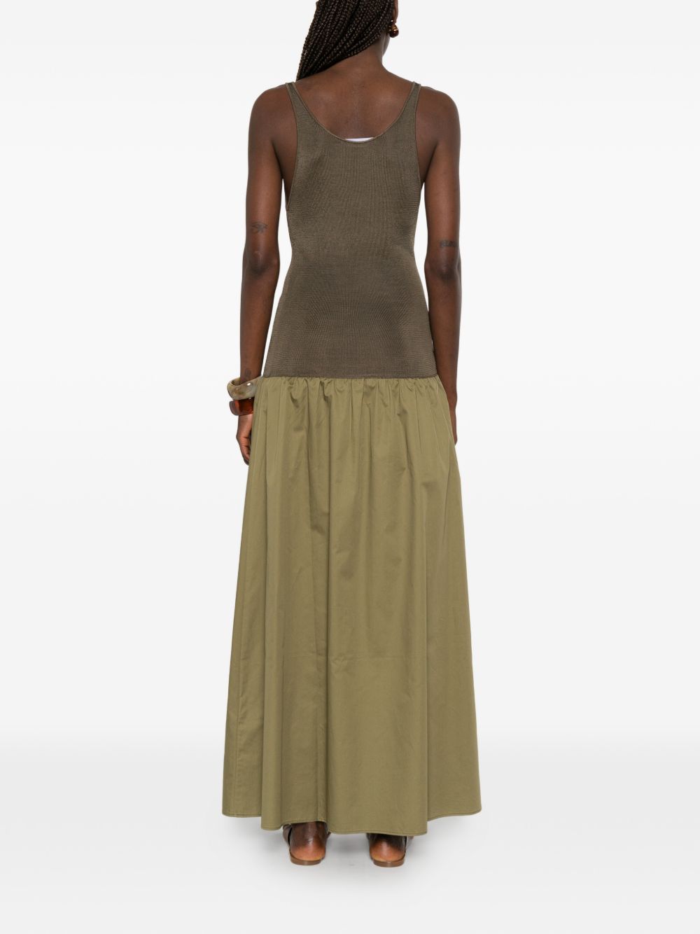 Iliya Drop-Waist Maxi Dress MDFS21853408 OLIVE THE FRANKIE SHOP