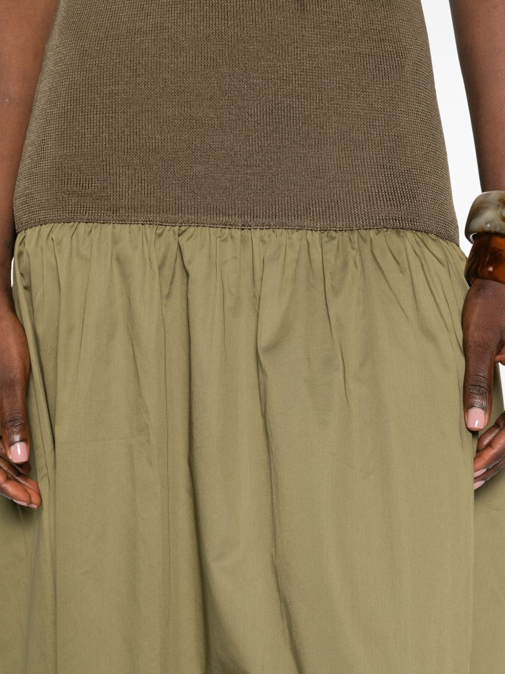 Iliya Drop-Waist Maxi Dress MDFS21853408 OLIVE THE FRANKIE SHOP