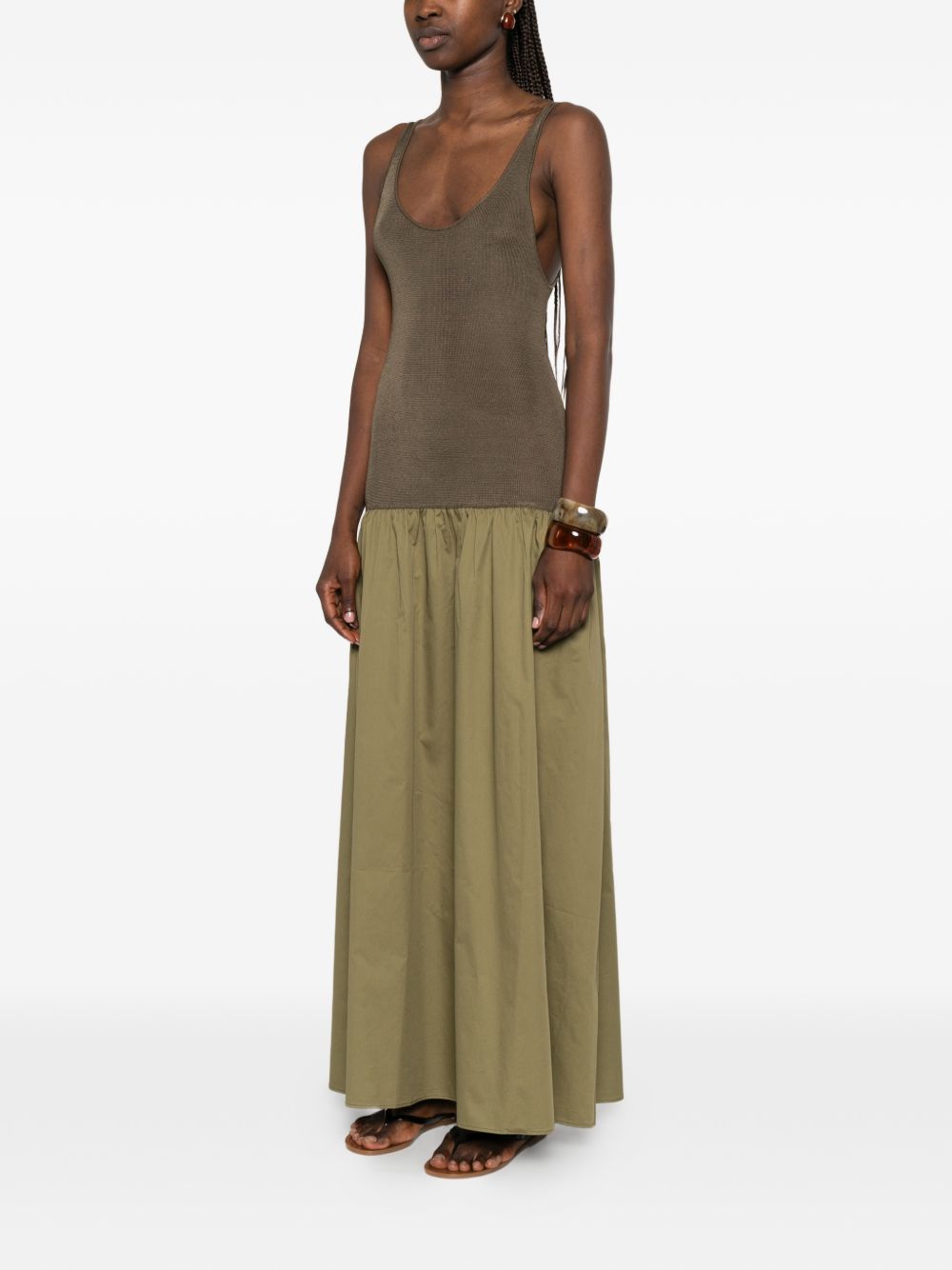 Iliya Drop-Waist Maxi Dress MDFS21853408 OLIVE THE FRANKIE SHOP