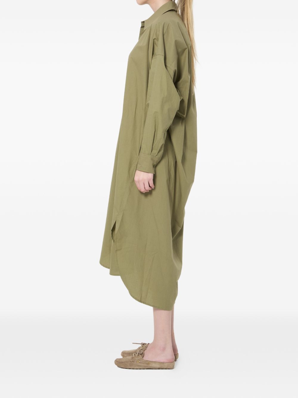 bloom organic cotton shirt dress SDFS22067408 OLIVE THE FRANKIE SHOP