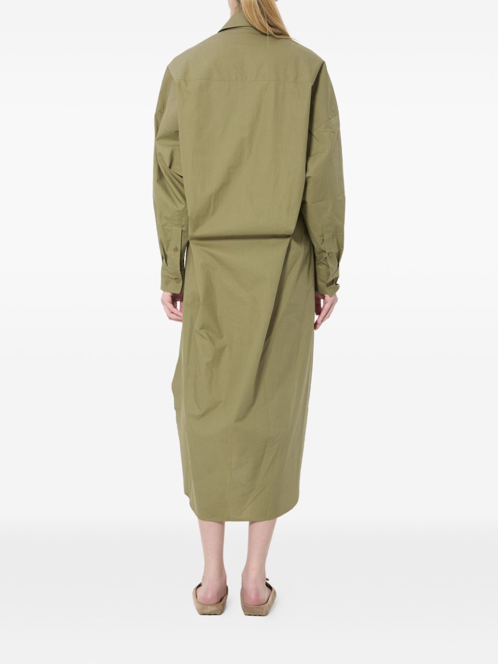 bloom organic cotton shirt dress SDFS22067408 OLIVE THE FRANKIE SHOP