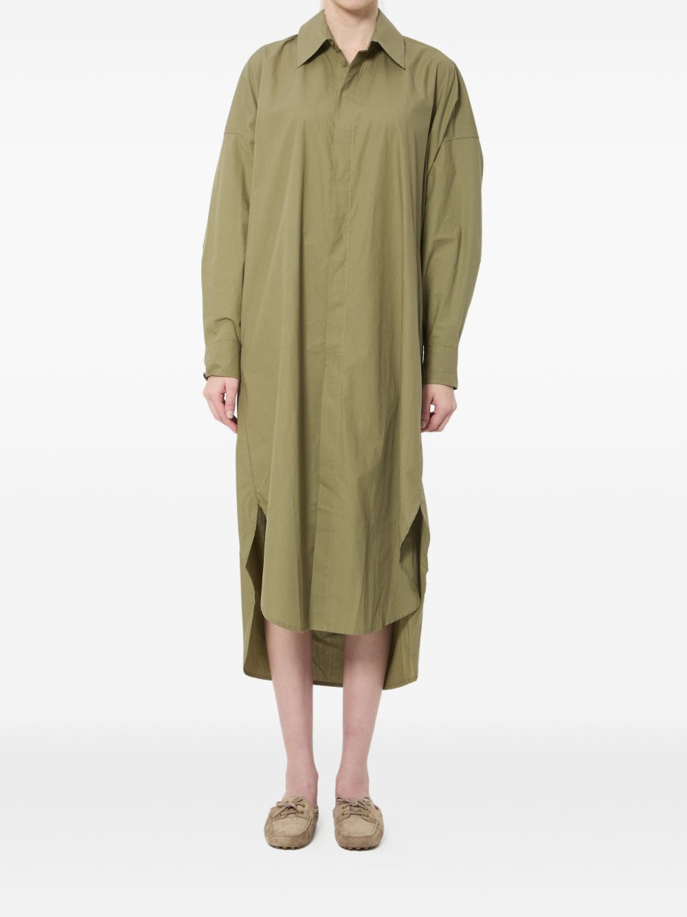 bloom organic cotton shirt dress SDFS22067408 OLIVE THE FRANKIE SHOP