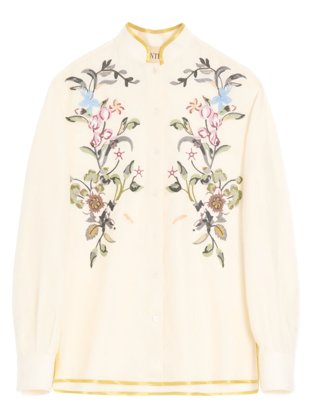 Embroidered Linen Shirt 8B3AB8269M4 AM0 VALENTINO GARAVANI