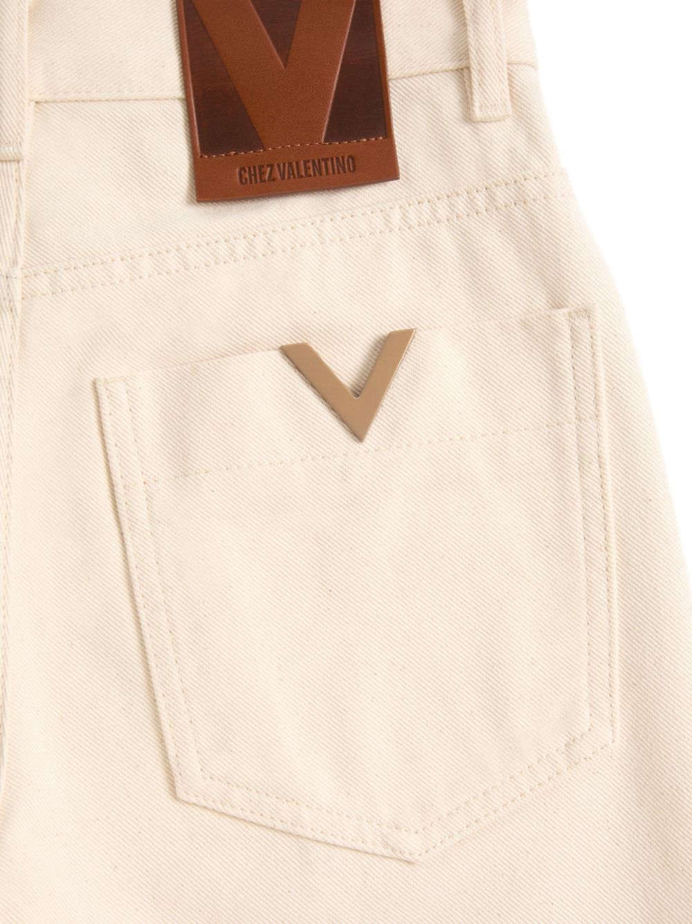 Flared denim jeans with gold V detail 8B3DD21V9Y5 A03 VALENTINO GARAVANI