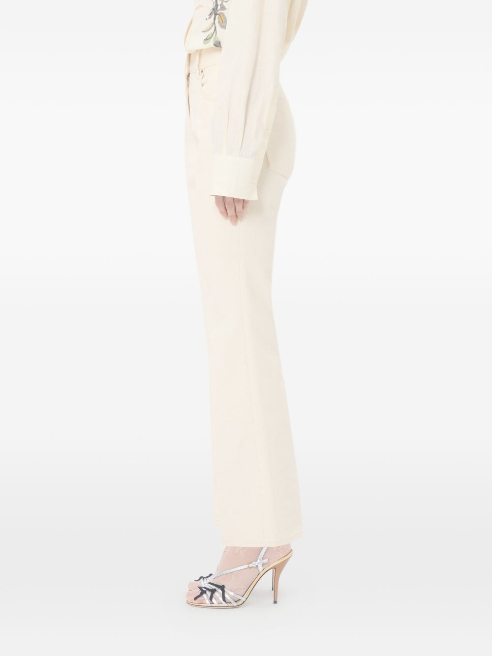 Flared denim jeans with gold V detail 8B3DD21V9Y5 A03 VALENTINO GARAVANI