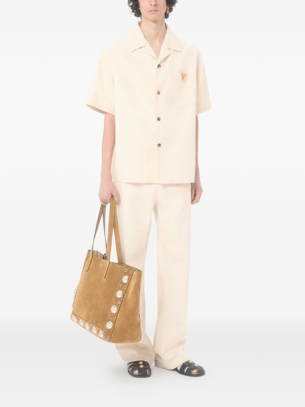 Denim Bowling Shirt with VGold 8V3DBA10B9W A03 VALENTINO GARAVANI
