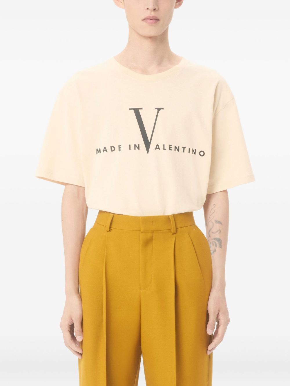 T-Shirt with Made in Valentino Print 8V3MG16PBAQ QT3 VALENTINO GARAVANI