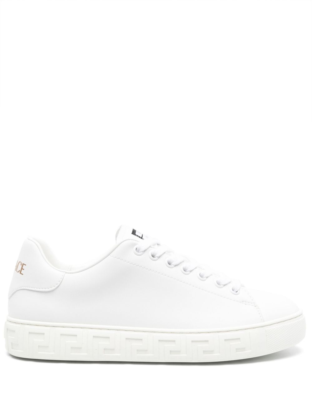 Greca-embossed leather sneakers 1013568 1A096081W010 VERSACE