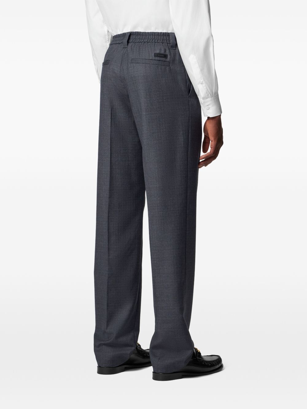 Micro-Checked Wool Jogger Trousers 1018896 1A167261E880 VERSACE