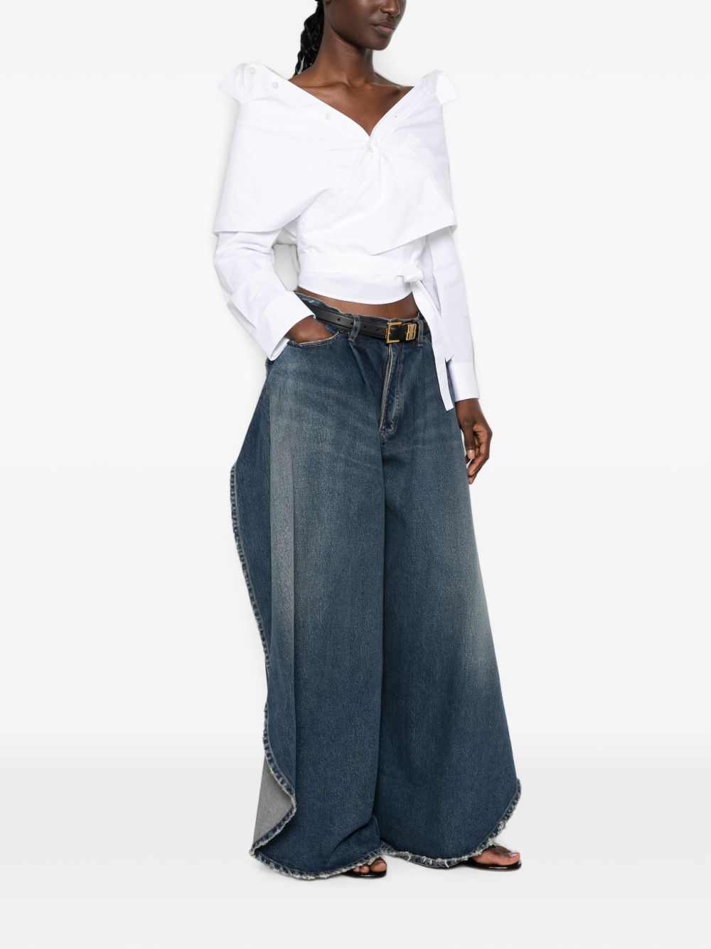 Off-shoulder Wrap Shirt 872123 TRM289000 BALENCIAGA