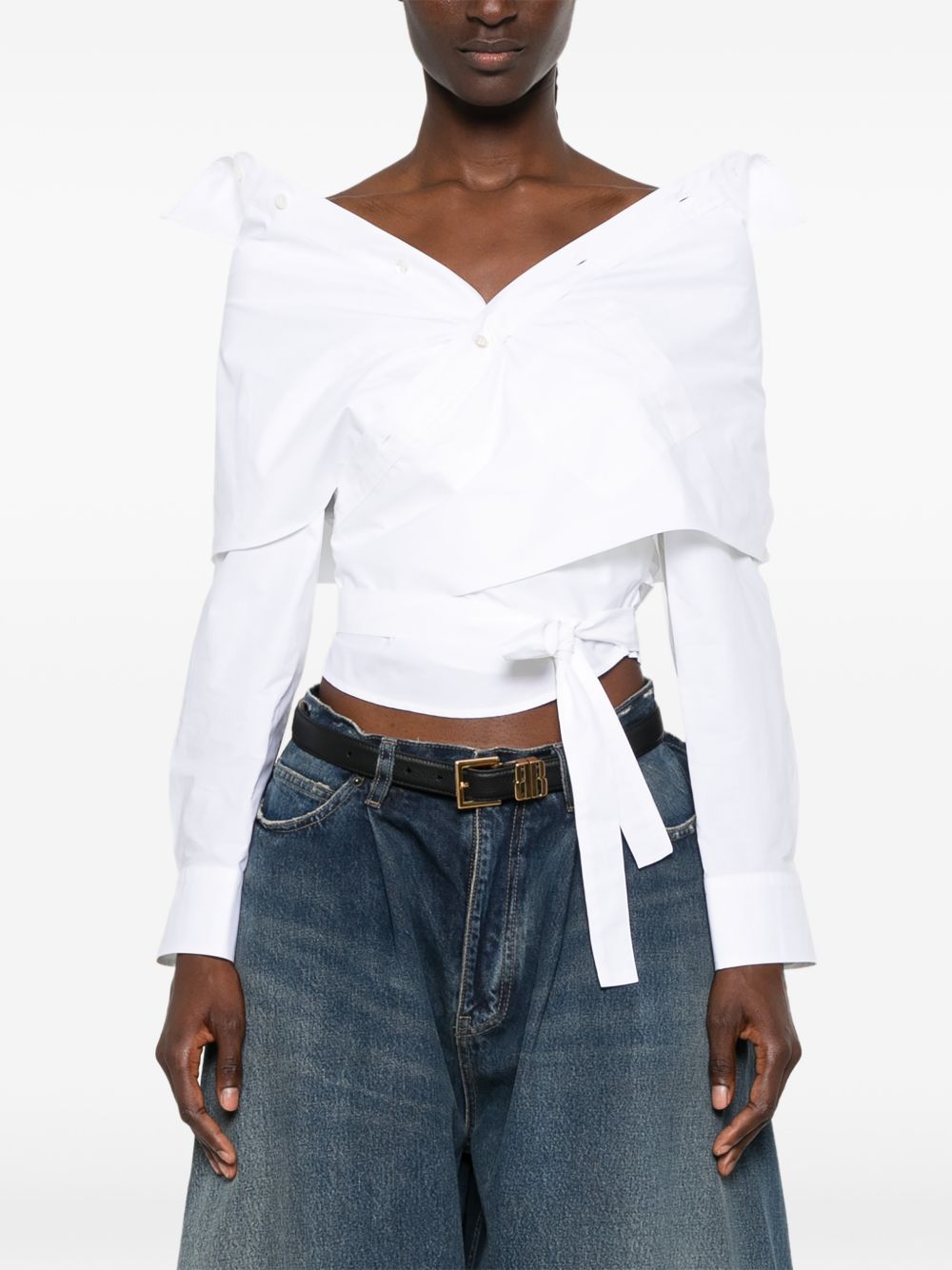 Off-shoulder Wrap Shirt 872123 TRM289000 BALENCIAGA