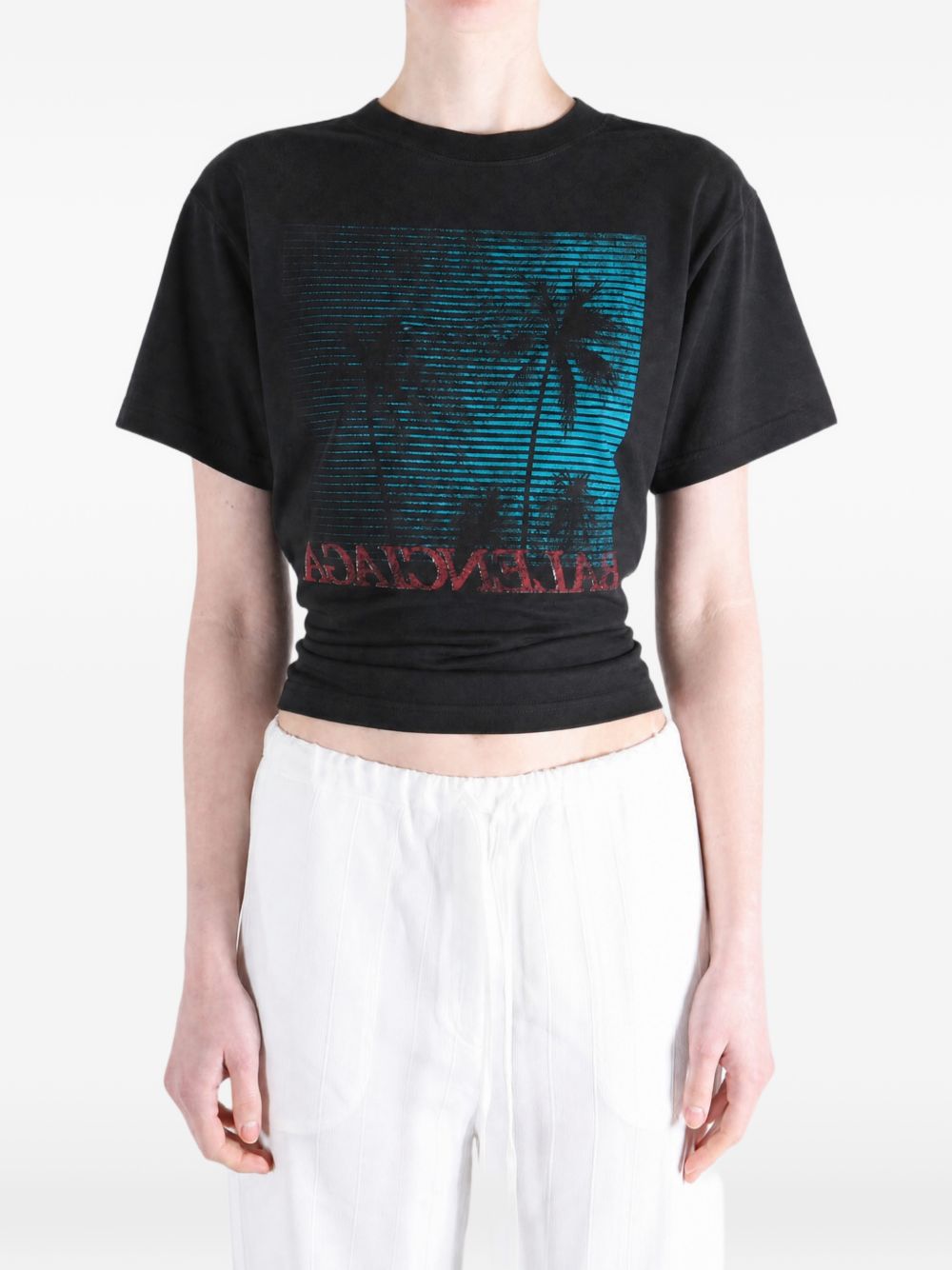 Vintage Holiday Cropped T-Shirt A0016U TUVO81000 BALENCIAGA