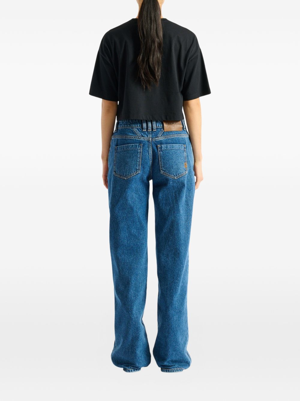 Embroidered Balmain Paris T-shirt HF1EE145BD10 EAB BALMAIN